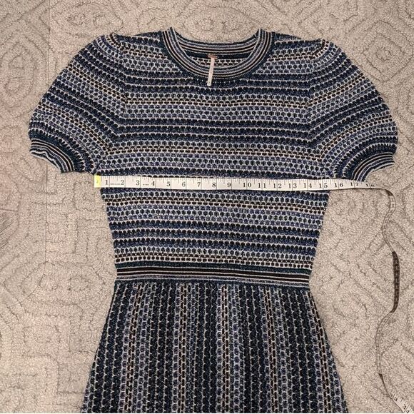 Free PEOPLE Free People Into You Mini Sweater Dress Green Blue Knit Medium @i - Picture 5 of 12